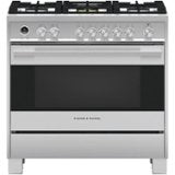 Fisher & Paykel - 36 in. Wide 5 Burner 4.9 Cu. Ft. Self-Cleaning Freestanding Dual Fuel Convection Range - Stainless Steel