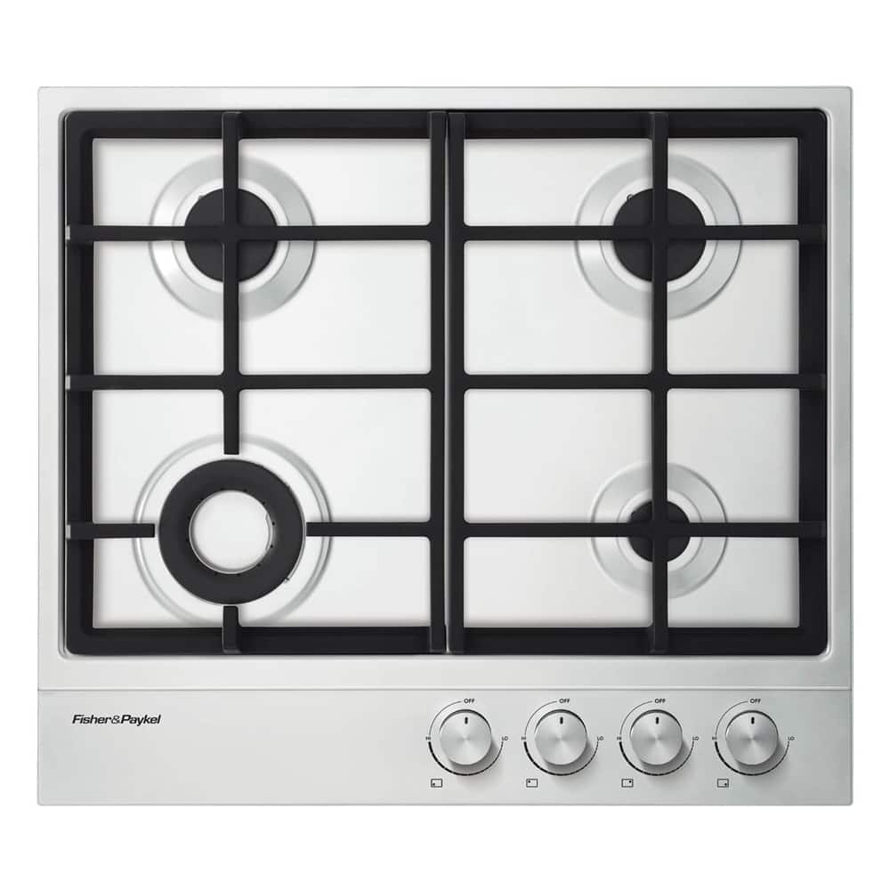 Fisher & Paykel - 24 in. Wide 4 Burner Gas Cooktop - Stainless Steel