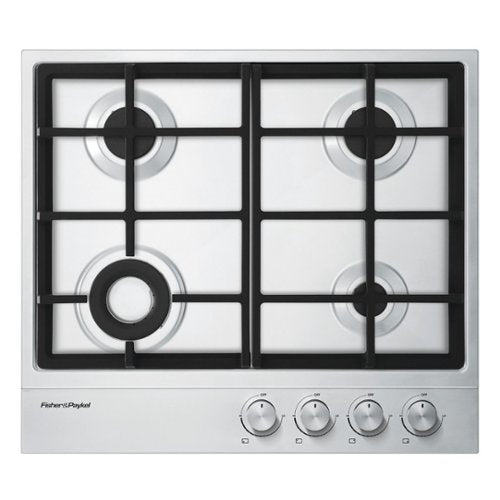 Fisher & Paykel - 24 in. Wide 4 Burner Gas Cooktop - Stainless Steel