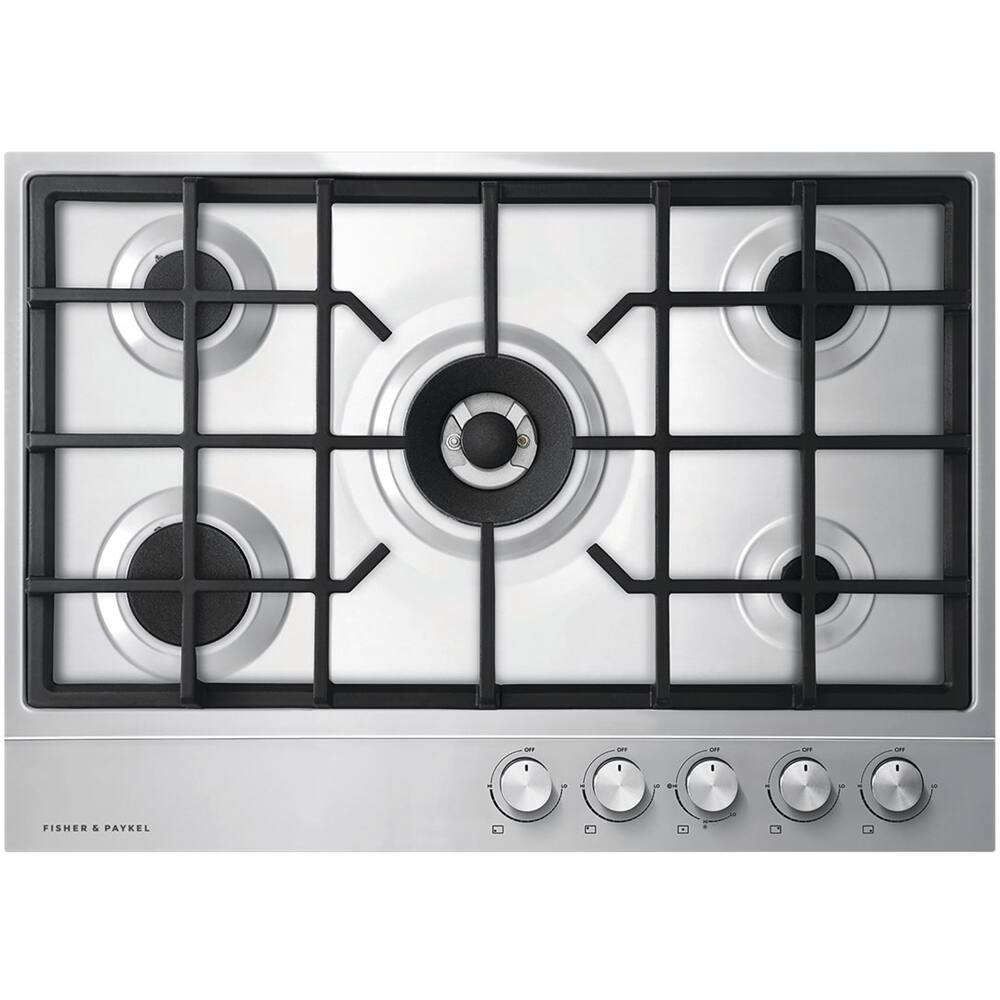 Fisher & Paykel - 30 in. Wide 5 Burner Gas Cooktop - Stainless Steel