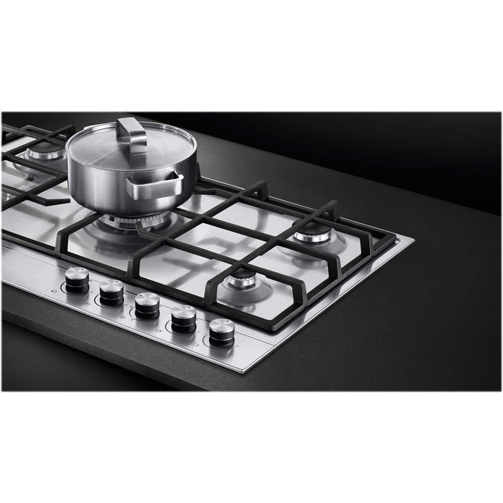 Fisher & Paykel - 30 in. Wide 5 Burner Gas Cooktop - Stainless Steel