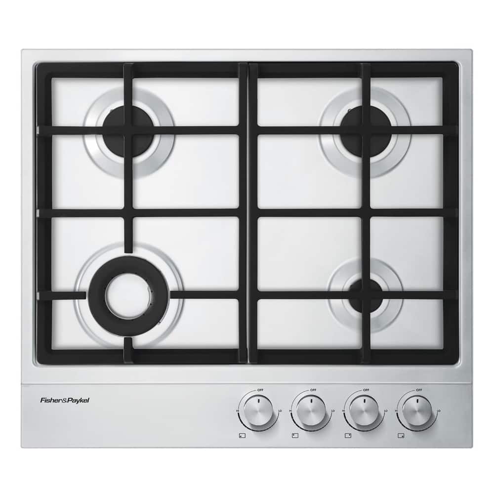 Fisher & Paykel - 24 in. Wide 4 Burner Gas Cooktop - Stainless Steel