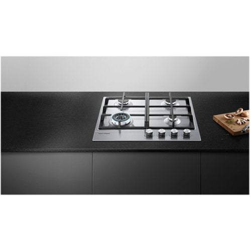 Fisher & Paykel - 24 in. Wide 4 Burner Gas Cooktop - Stainless Steel