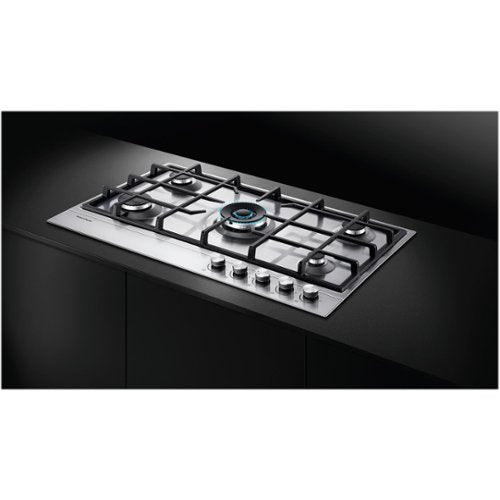 Fisher & Paykel - 35 in. Wide 5 Burner Gas Cooktop - Stainless Steel