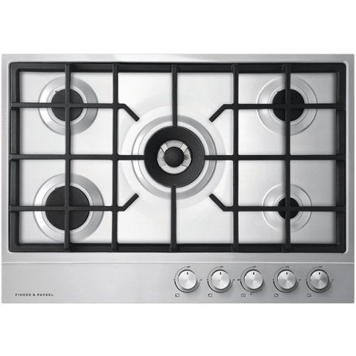 Fisher & Paykel - 30 in. Wide 5 Burner Gas Cooktop - Stainless Steel