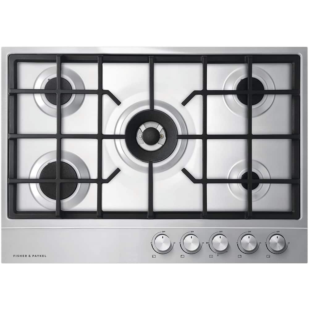 Fisher & Paykel - 30 in. Wide 5 Burner Gas Cooktop - Stainless Steel