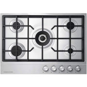 Fisher & Paykel - 30 in. Wide 5 Burner Gas Cooktop - Stainless Steel
