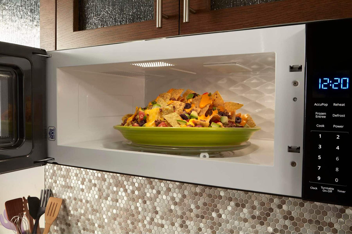Whirlpool - 1.1 Cu. Ft. Low Profile Over-the-Range Microwave Hood Combination with Hidden Control Panel - Stainless Steel
