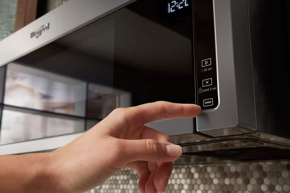 Whirlpool - 1.1 Cu. Ft. Low Profile Over-the-Range Microwave Hood Combination with Hidden Control Panel - Stainless Steel