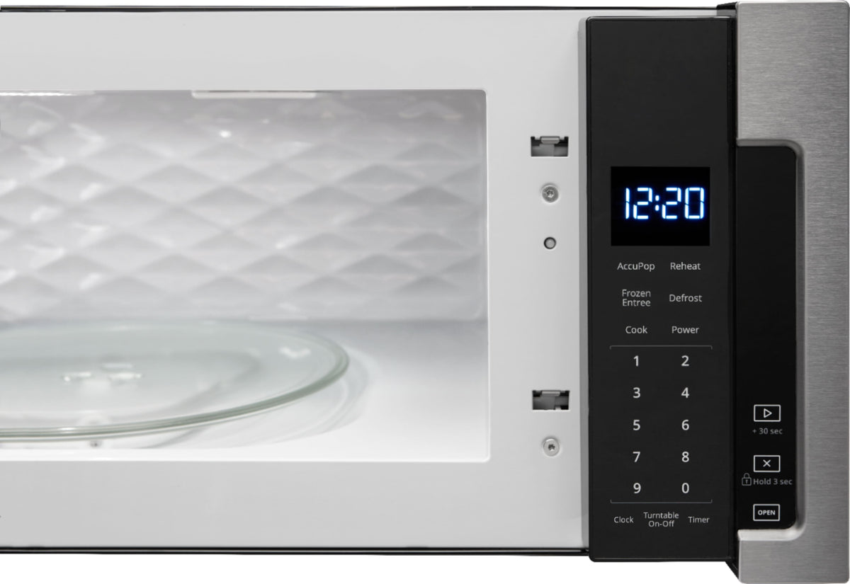 Whirlpool - 1.1 Cu. Ft. Low Profile Over-the-Range Microwave Hood Combination with Hidden Control Panel - Stainless Steel