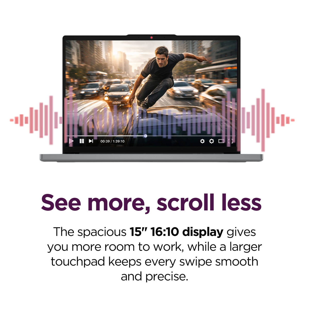 Lenovo - Chromebook M 15.3" 2K Laptop - MediaTek Kompanio 540 2026 - 4GB Memory - 64GB Storage - Luna Grey