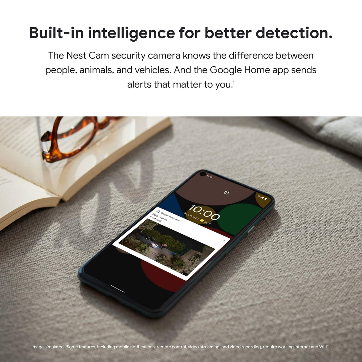 Google - Nest Cam with Floodlight - Outdoor or Wired - Smart Security Camera - Snow