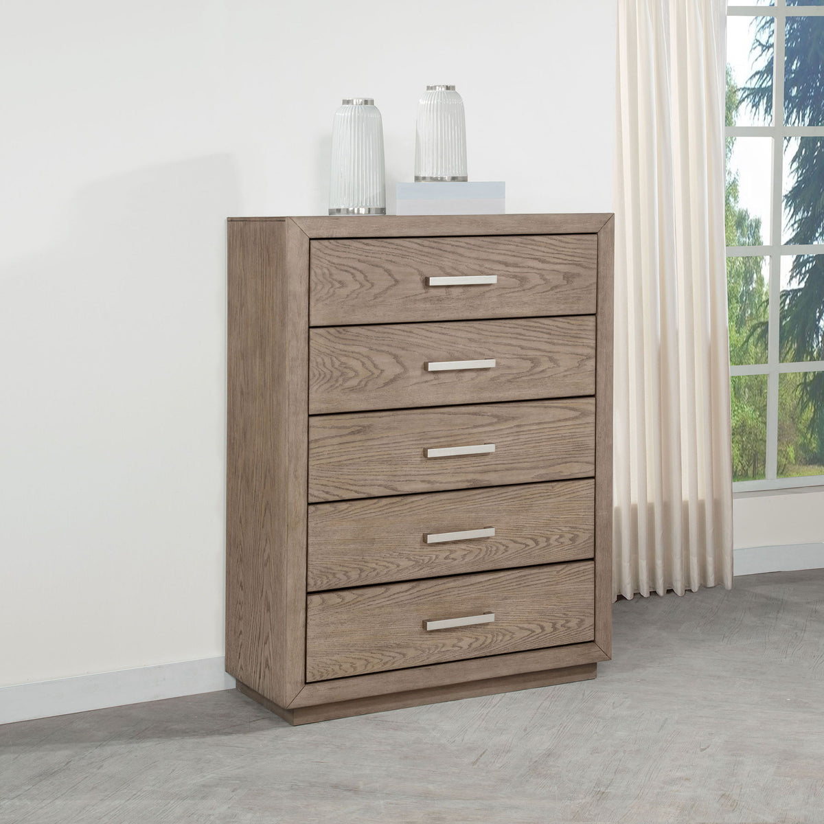 Gibbons Barley - 5 Drawer Bedroom Chest - Brown