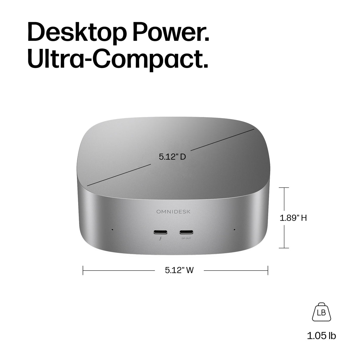 HP - OmniDesk Mini PC with Quad Display Support - Intel Core Ultra 7 356H - 16GB Memory - 512GB SSD - Smoke Silver