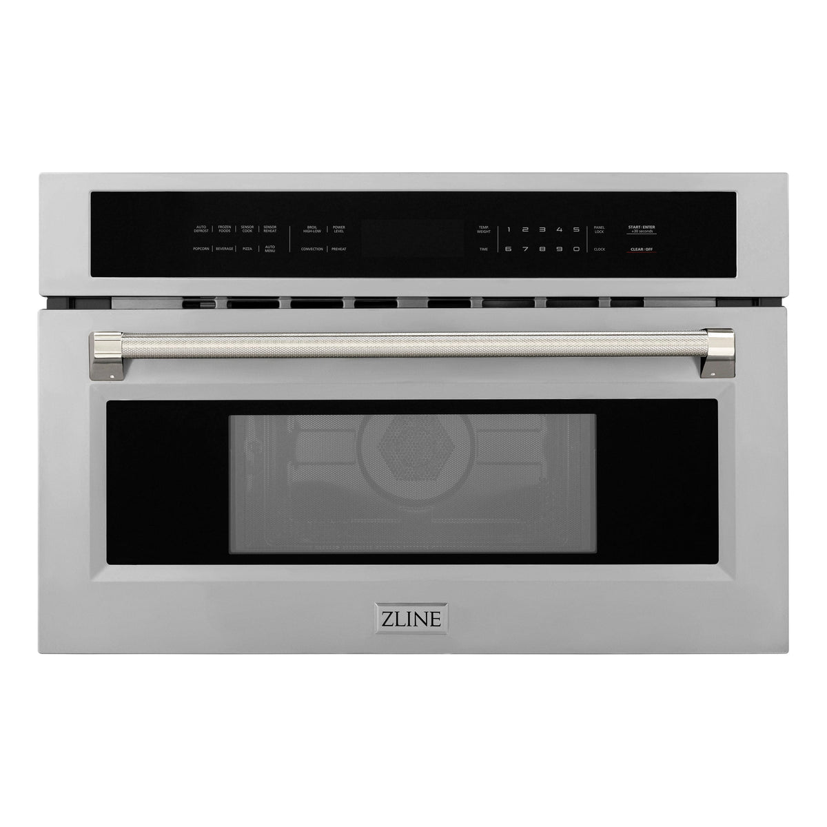 ZLINE - Autograph 30 in. 1.6 cu ft. Built-in Convection Microwave Oven and Polished Nickel Helix Handle - Stainless Steel