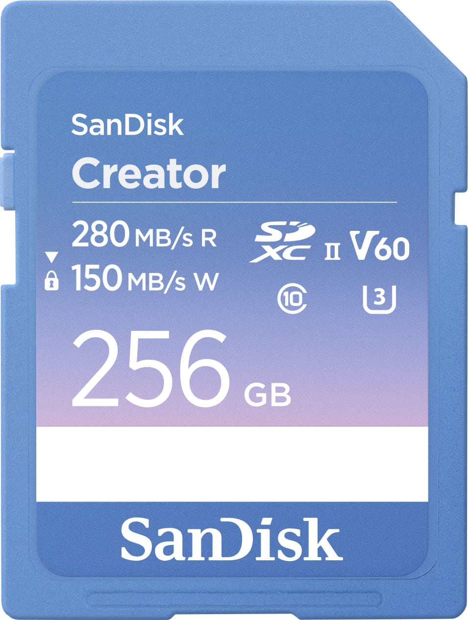 SANDISK - 256GB Creator SD UHS-II Memory Card, R/W up to 280/150MB/s, 1 Month of Adobe Creative Cloud Included