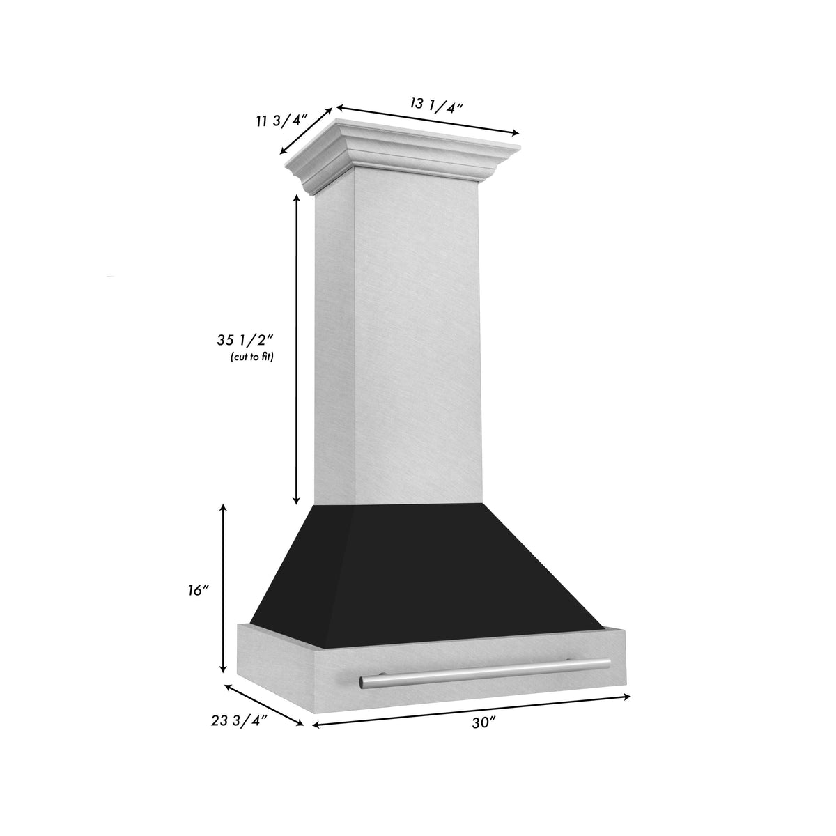 ZLINE - 30 inches - Externally Vented - Wall Range Hood - Black Matte