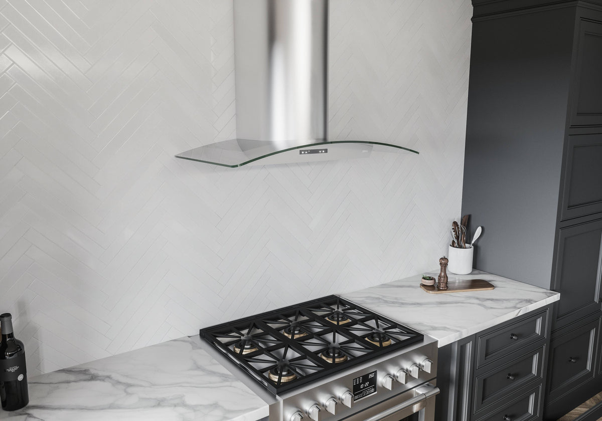 Zephyr - 36 inches - Convertible - Wall Range Hood - Stainless Steel