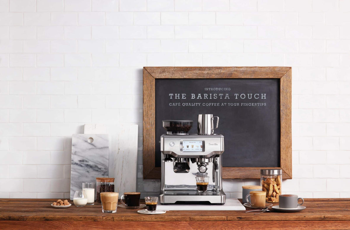 Breville - the Barista Touch Espresso Machine with 9 bars of pressure, Milk Frother and integrated grinder - Stainless Steel