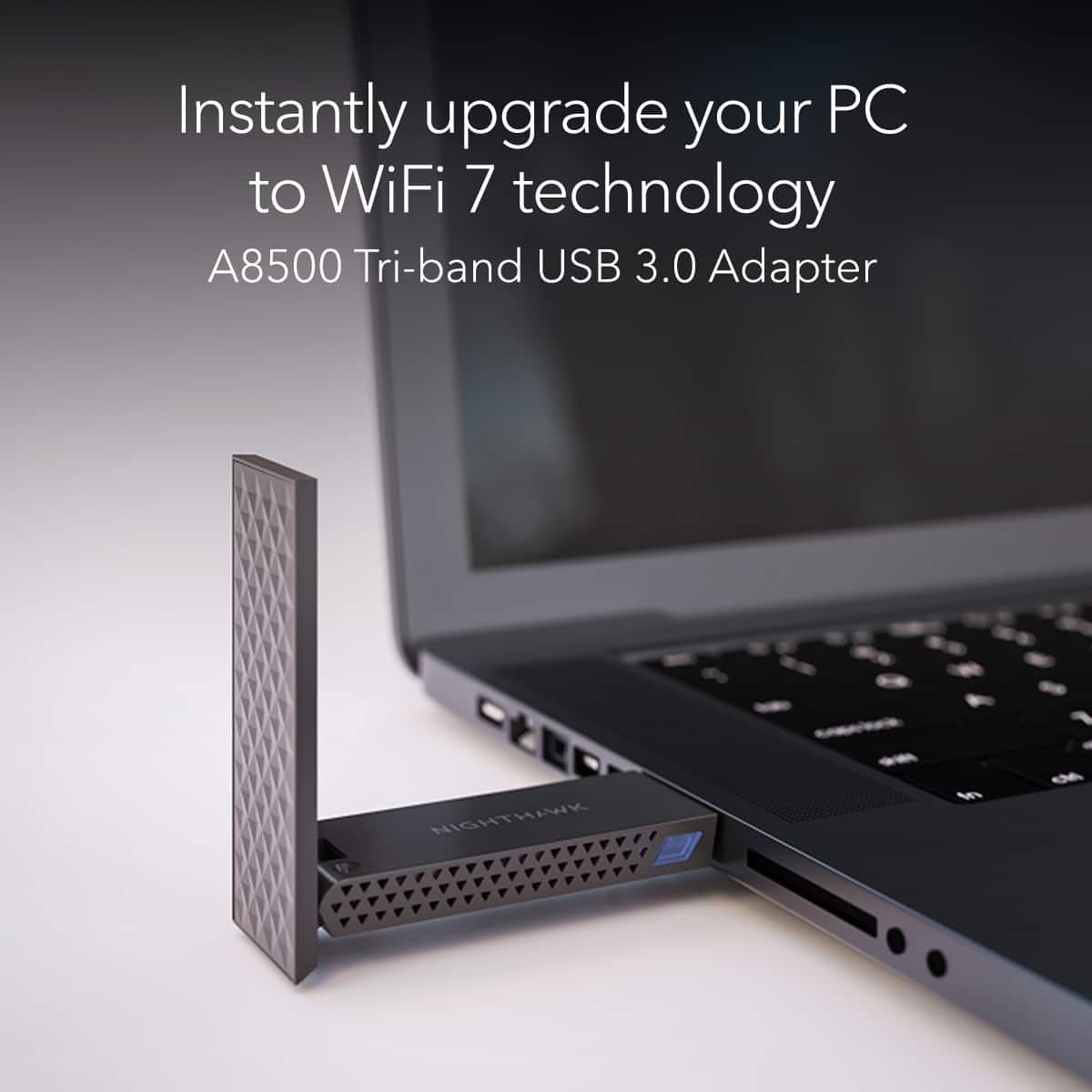 NETGEAR - Nighthawk A8500 Wi-Fi 7 USB 3.0 Adapter for Windows 11 PC - Black