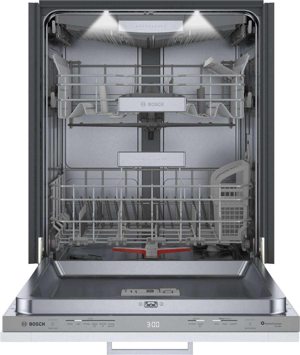 Bosch - Benchmark Series 24" Top Control Smart Built-In Stainless Steel Tub Dishwasher with 3rd Rack and RackMatic, 39 dBA - Custom Panel Ready