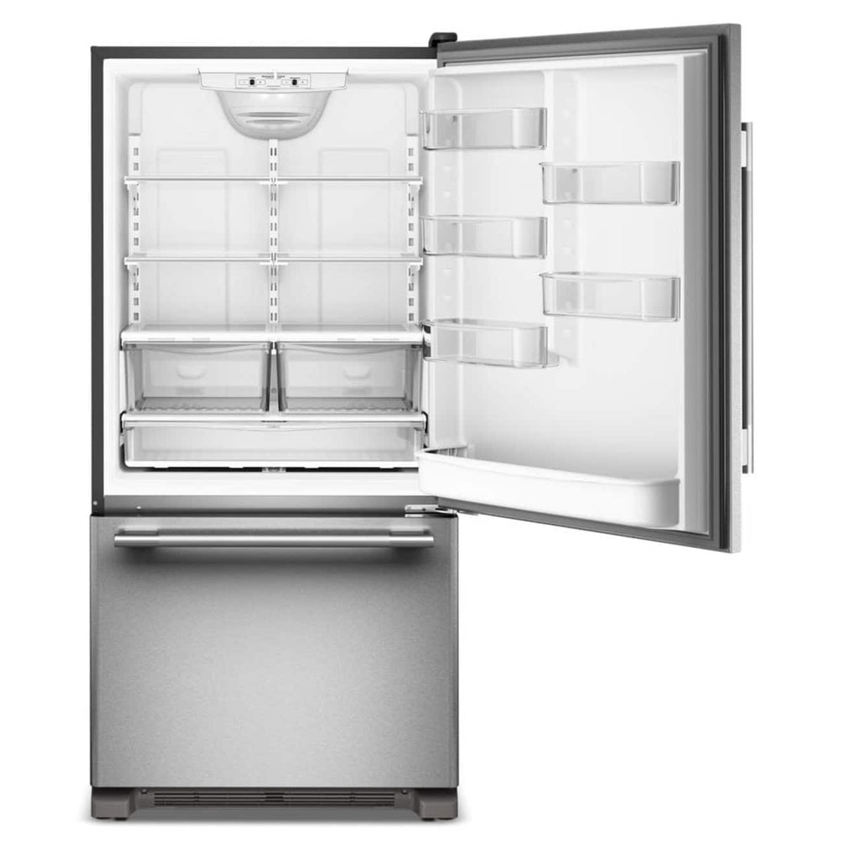 KitchenAid - 22 Cu. Ft. 33-Inch Standard-Depth Bottom Mount Refrigerator with Right Door Swing - Stainless Steel