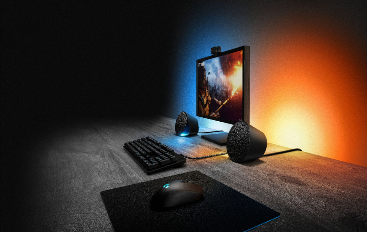 Logitech - G560 LIGHTSYNC 2.1 Bluetooth Gaming Speakers with Game Driven RGB Lighting (3-Piece) - Black