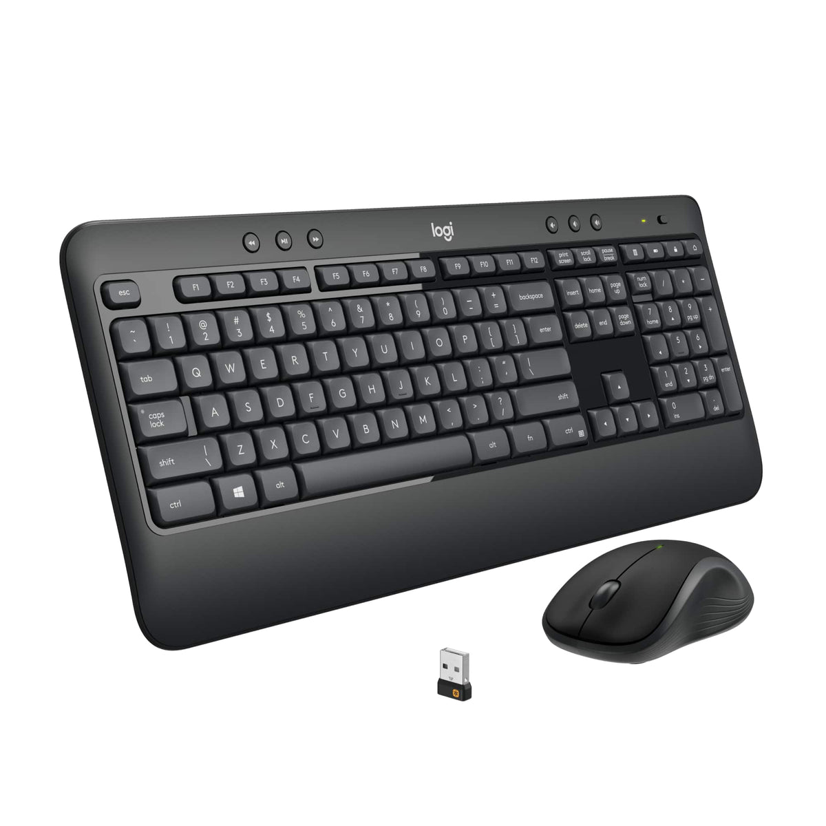 Logitech - MK540 Full-size Advanced Wireless Membrane Keyboard and Mouse Combo for PC - Black