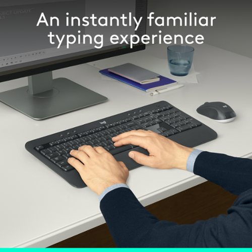 Logitech - MK540 Full-size Advanced Wireless Membrane Keyboard and Mouse Combo for PC - Black