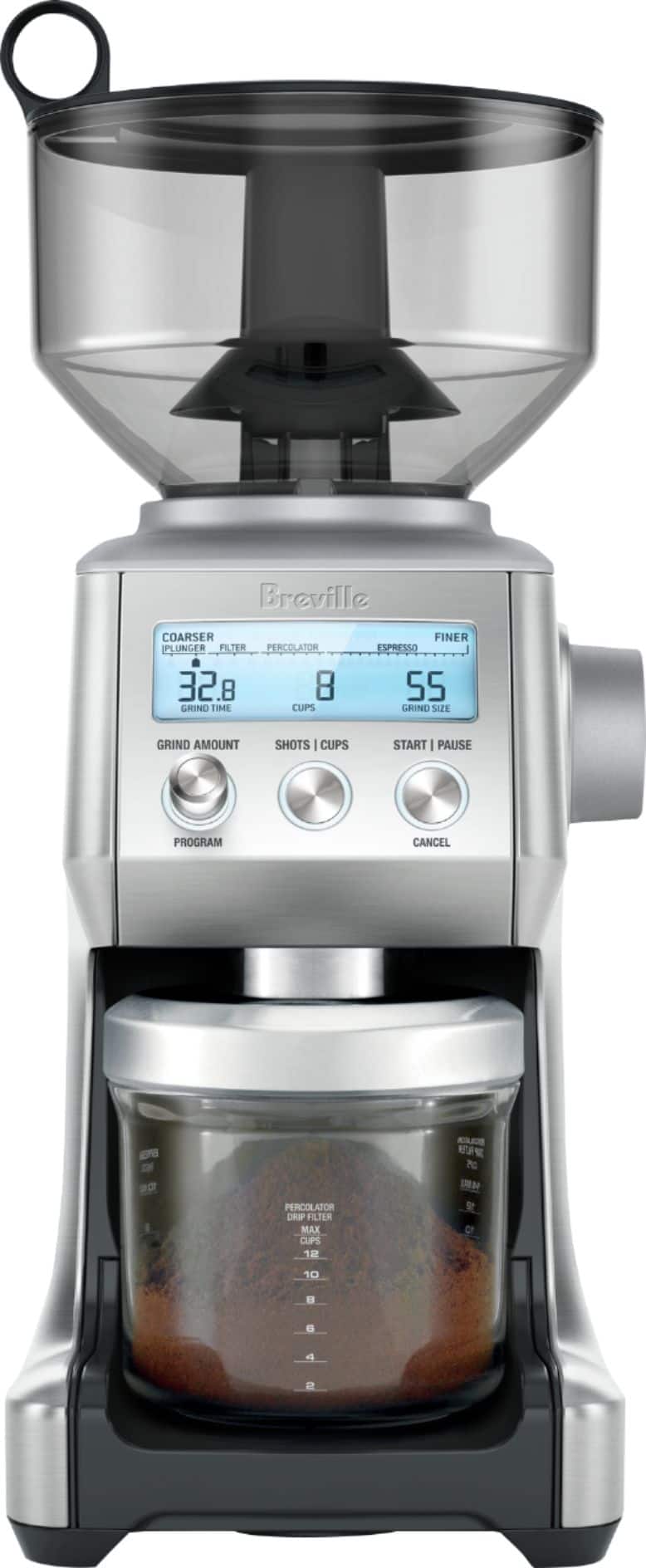 Breville - Smart Grinder Pro 12-Cup Coffee Grinder - Stainless Steel