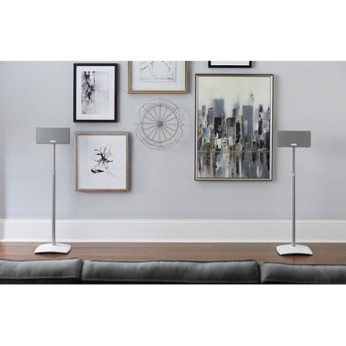 Sanus - Adjustable Height Speaker Stands for Sonos One, PLAY:1 and PLAY:3 Speakers (Pair) - White