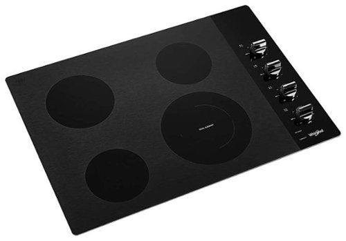 Whirlpool - 30 in. Wide 4 element Built-In Electric Cooktop with Dual Radiant Element - Black