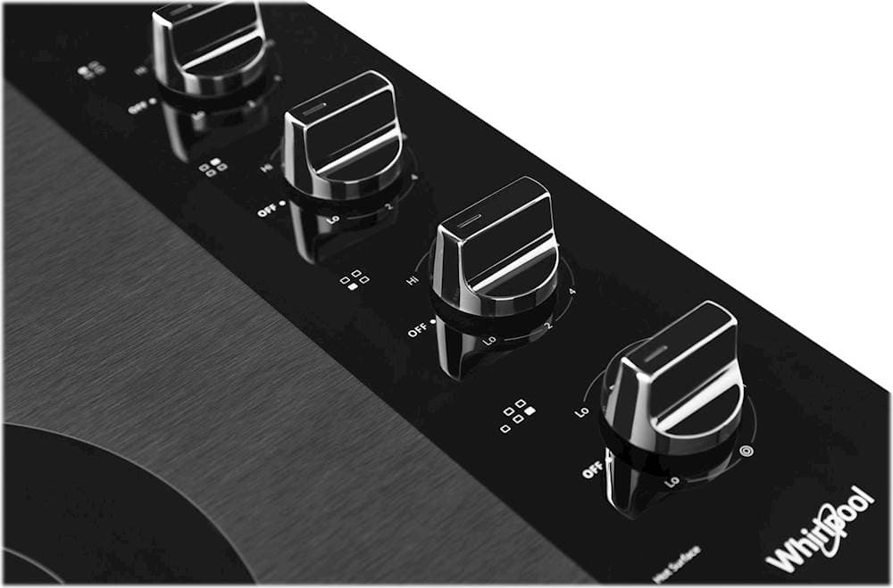 Whirlpool - 30 in. Wide 4 element Built-In Electric Cooktop with Dual Radiant Element - Black
