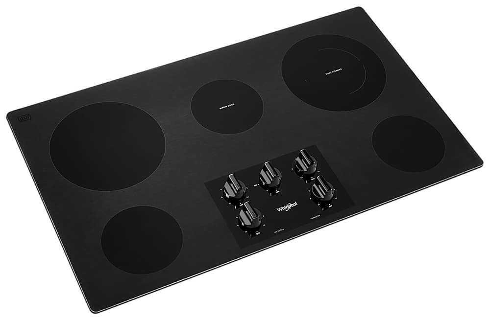 Whirlpool - 36 in. Wide 5 element Electric Cooktop - Black