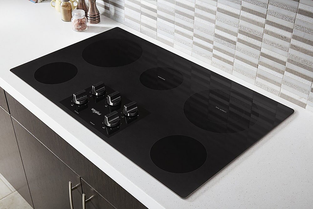 Whirlpool - 36 in. Wide 5 element Electric Cooktop - Black