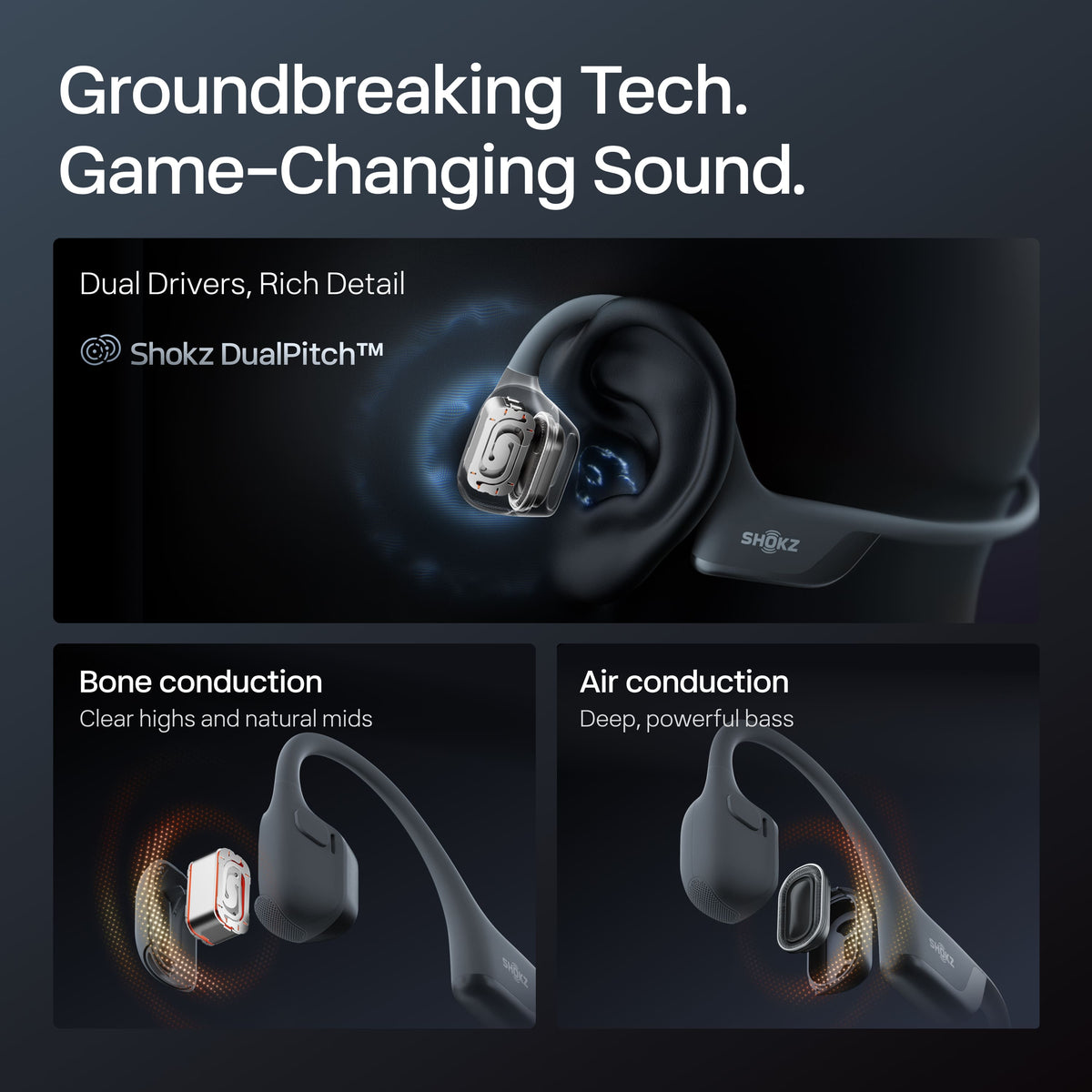 Shokz - OpenRun Pro 2 Mini Wireless Bone Conduction Open-Ear Bluetooth Sports Headphones - Black