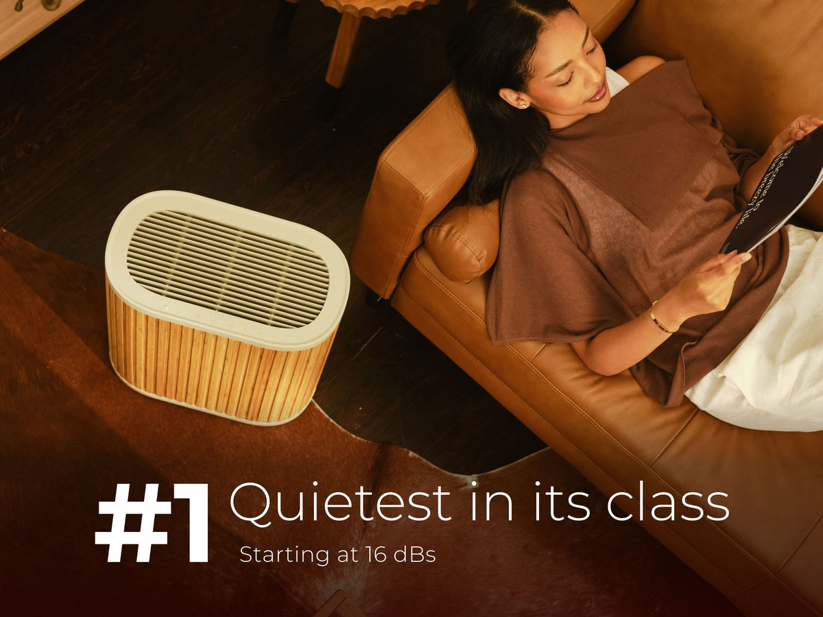 The Windmill Air Purifier Max, Smart 3-in-1, Ultra-Quiet, Medical Grade HEPA, Large Rooms up to 1950 Sq Ft - Bamboo
