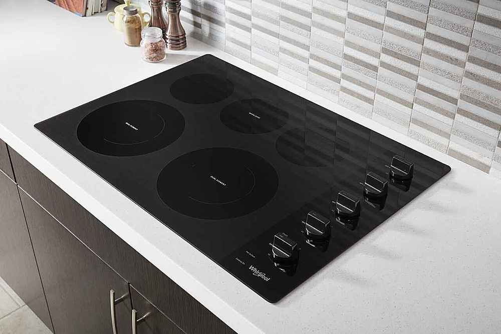 Whirlpool - 30 in. Wide 5 element Electric Cooktop - Black