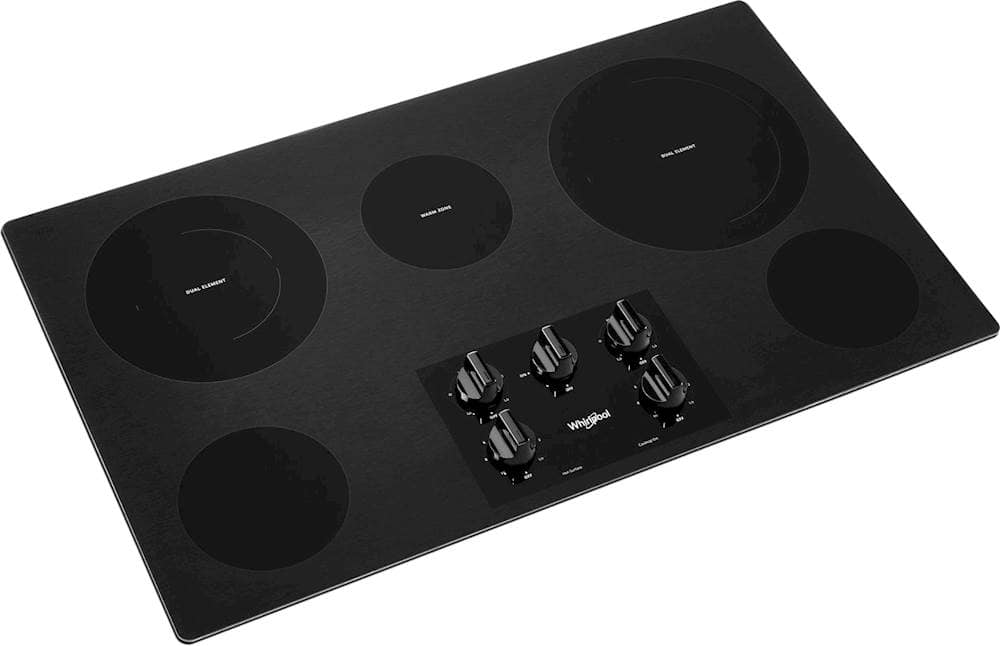 Whirlpool - 36 in. Wide 5 element Electric Cooktop - Black