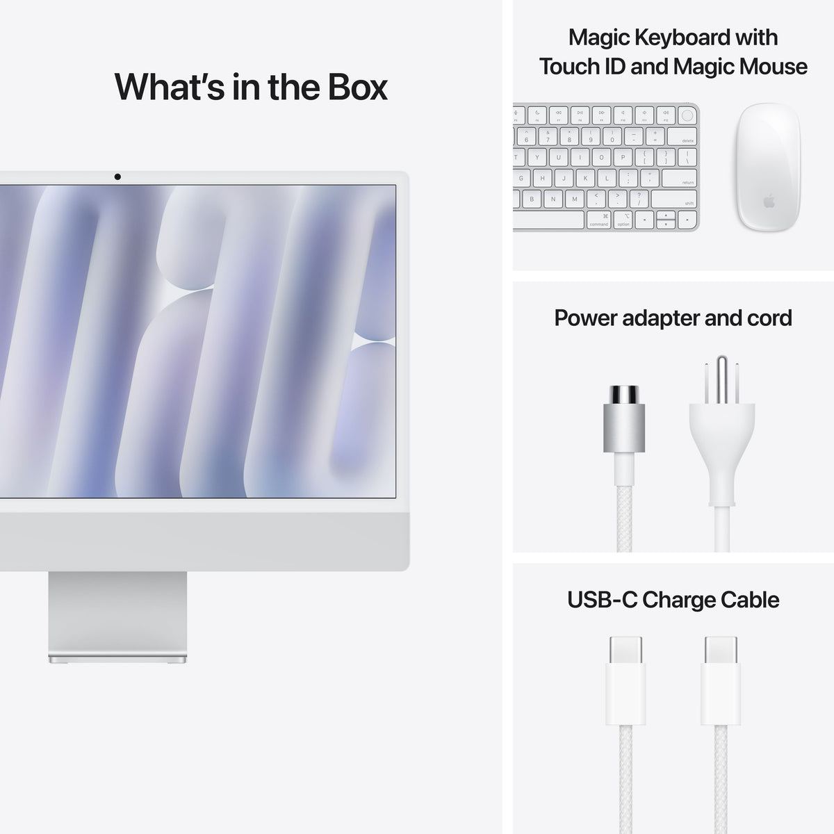 Apple - iMac 24-inch All-in-One - M4 chip - Built for Apple Intelligence - 10 Core CPU - 10 Core GPU - 16GB Memory - 256GB SSD - Silver