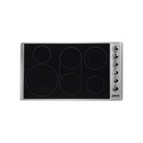 Viking - 37 in. Wide 6 Element Professional 5 Series Electric Cooktop - Stainless Steel/Black Glass