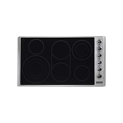 Viking - 37 in. Wide 6 Element Professional 5 Series Electric Cooktop - Stainless Steel/Black Glass