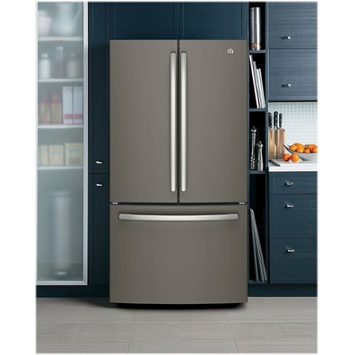 GE - 36 in. Wide 27.0 Cu. Ft. French Door Refrigerator with Internal Water Dispenser - Slate