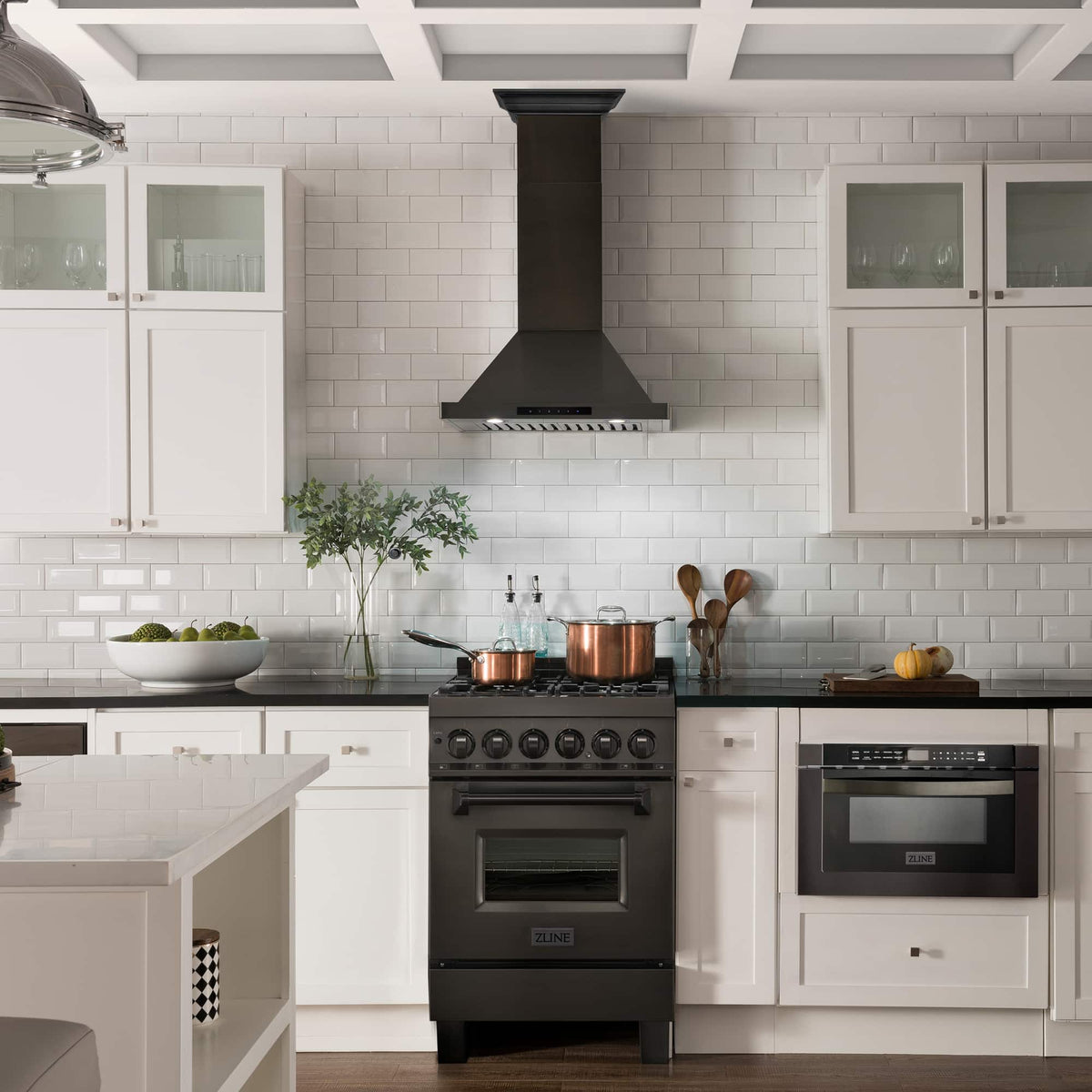 ZLINE - 24 inches - Externally Vented - Wall Range Hood - Black Stainless Steel