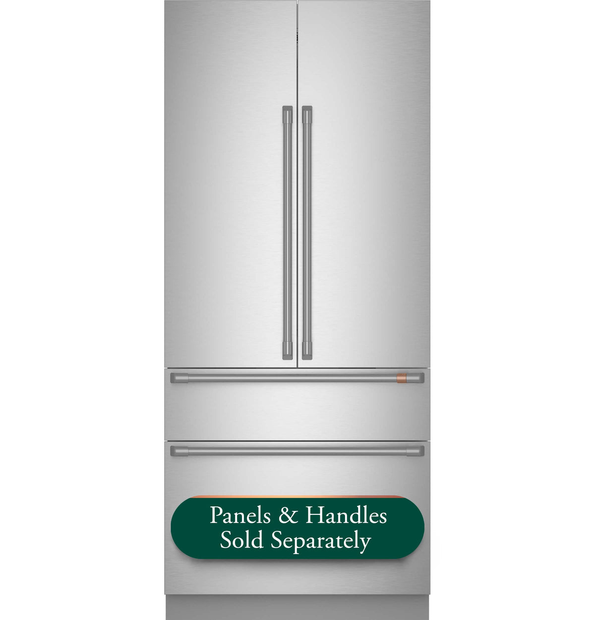 Café - 36 in. Wide 20.1 Cu. Ft. Smart Built-In Counter-Depth French Door Refrigerator with True Flush Installation - Custom Panel Ready