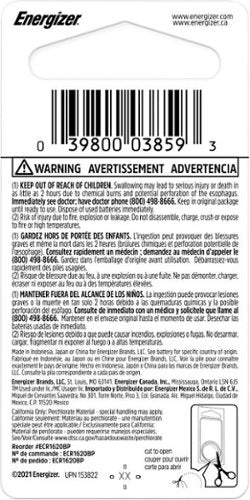 Energizer - 1620 Lithium Coin Battery, 1 Pack