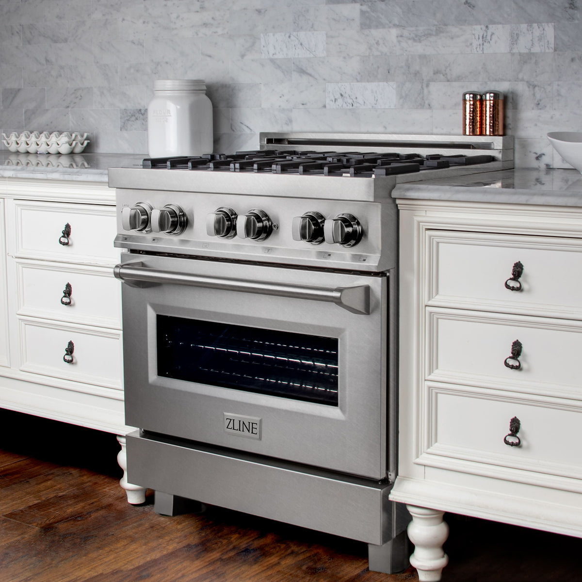 30 in. Wide 4 Burner ZLINE Legacy Dual Fuel Range (RAS-SN-30) - Satin Stainless Steel