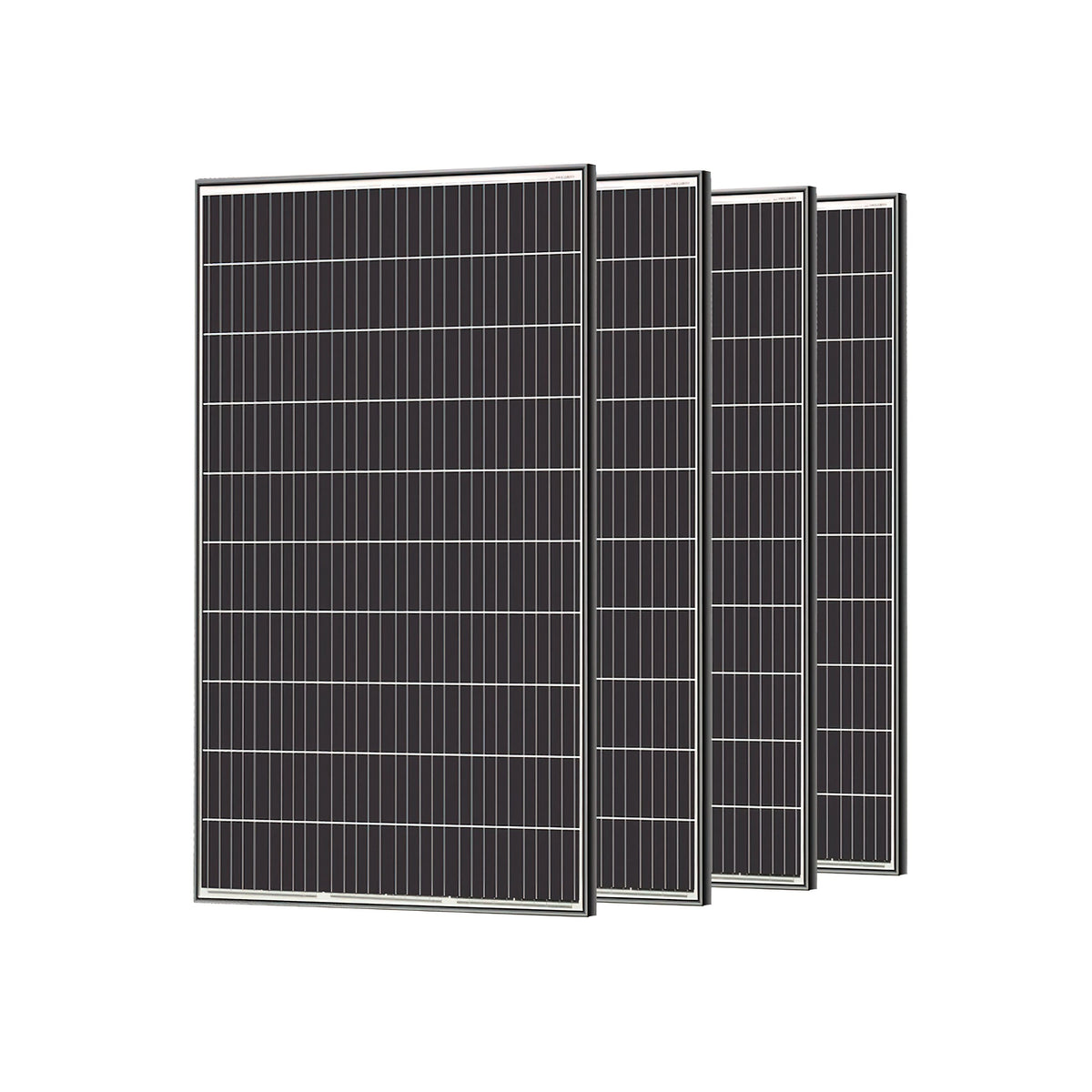 Renogy - 4pcs 320W Solar Panel 24V Monocrystalline On/Off Grid 1280W for RV Farm Home Rooftop Residential Commercial House - Black