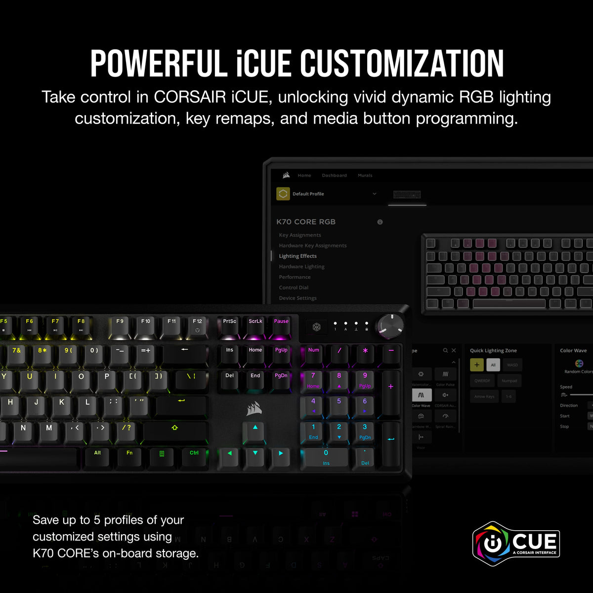 CORSAIR - K70 CORE RGB Mechanical Gaming Keyboard - Gray