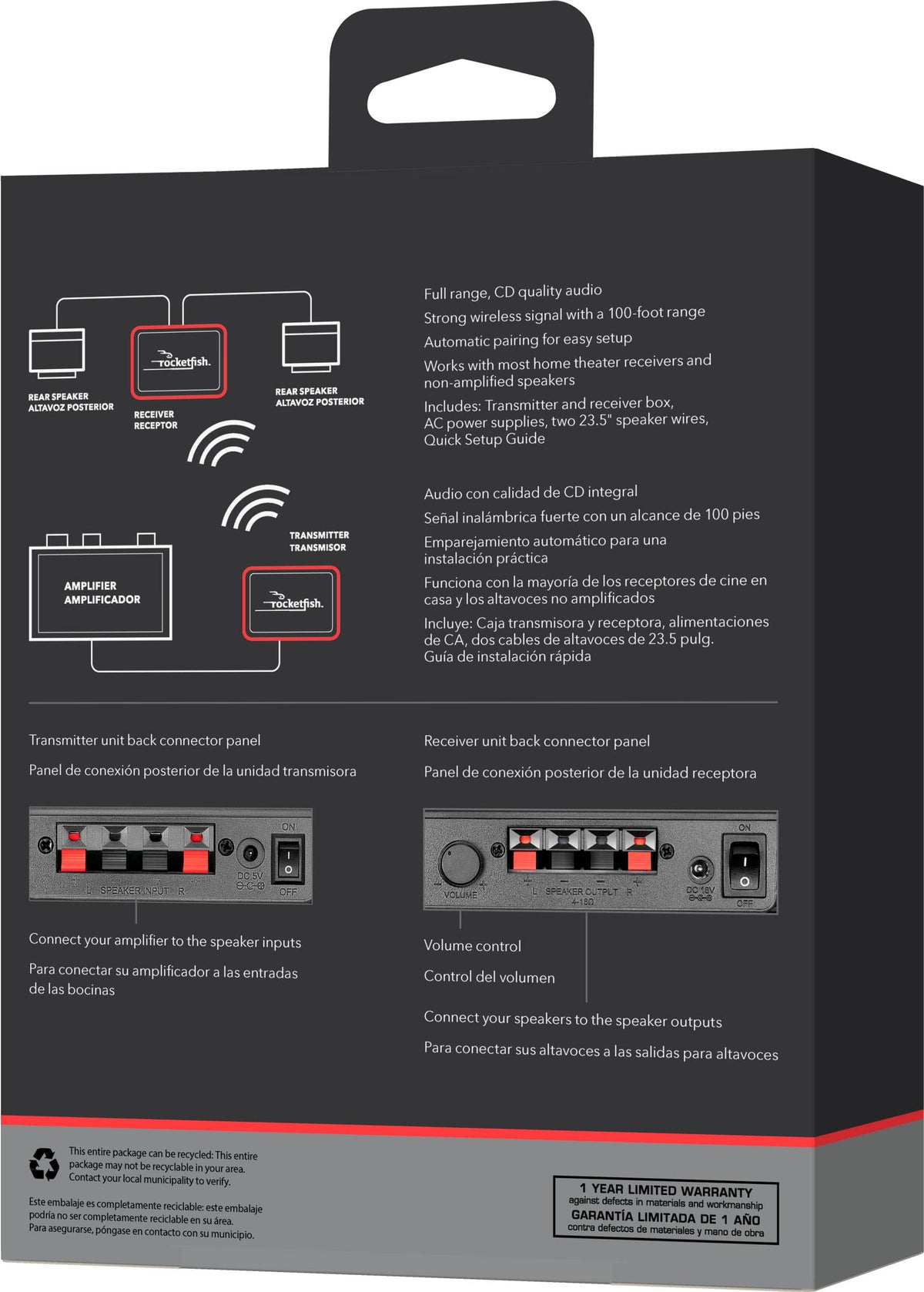Rocketfish™ - Wireless Rear Speaker Kit - Black